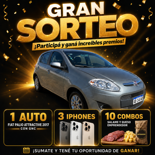 Fiat Palio Attractive 2017 con GNC + iPhones, MacBooks y más